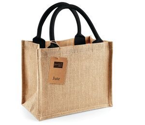 Westford mill WM412 - Jute Mini Gift Bag Natural/Black