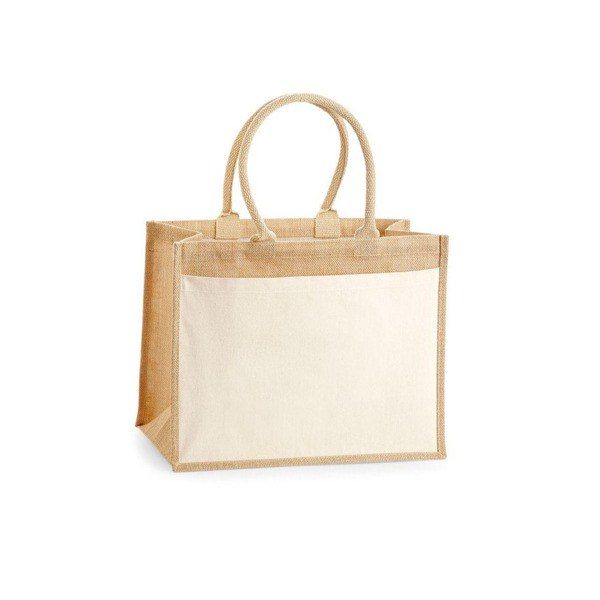 Westford mill WM426 - Eco-Friendly Personalized Burlap Shopping Tote