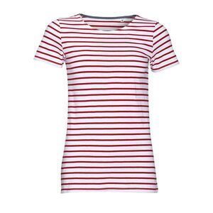 SOL'S 01399 - MILES WOMEN Round Neck Striped T Shirt White / Red