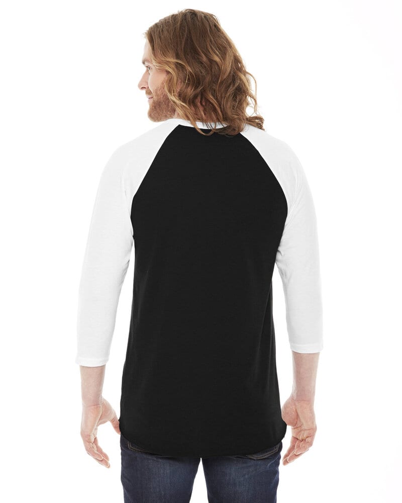 American Apparel AABB453W - Remera Unisex de mangas Raglan 3/4 de poliéster y algodón 