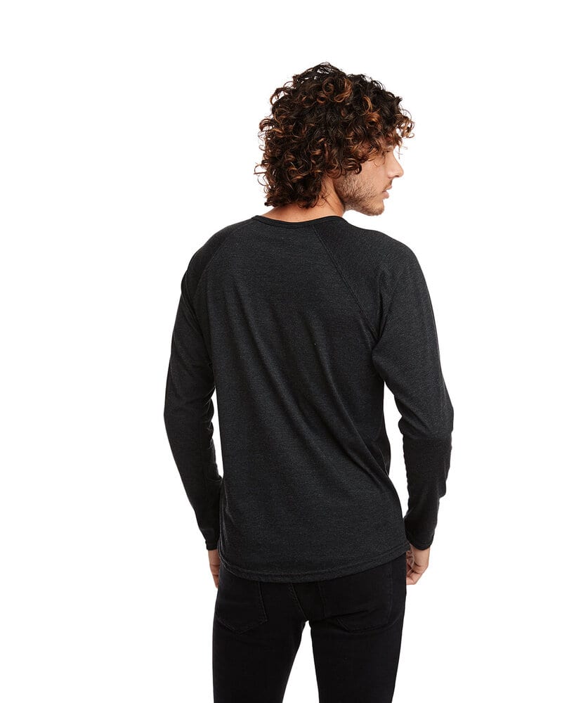 Men's Tri-Blend Long Sleeve Henley Tee