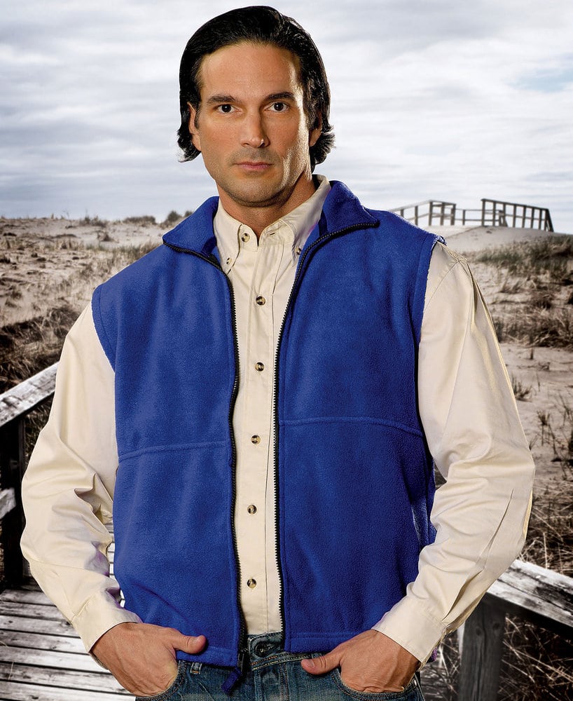 fleece vest over dress shirt