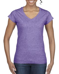 Gildan G64VL - Softstyle® Ladies 4.5 oz. Junior Fit V-Neck T-Shirt Heather Purple