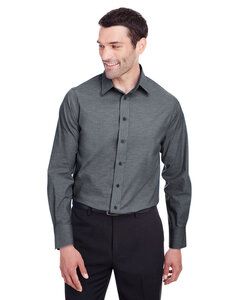 Devon & Jones DG562 - Men's Crown  Collection Stretch Pinpoint Chambray Shirt Black