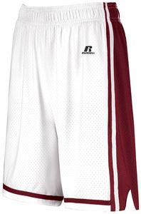 Russell 4B2VTX - Ladies Legacy Basketball Shorts White/Cardinal