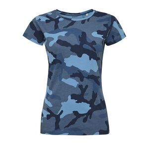 SOL'S 01187 - Damen Rundhals T-Shirt Camouflage Blue Camo