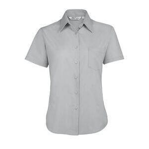 SOL'S 16070 - Escape Short Sleeve Poplin Women's Shirt Pearl Grey