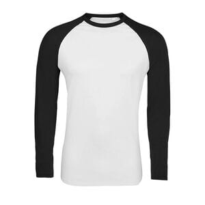 SOL'S 02942 - Funky Lsl Men's Two Colour T Shirt With Long Raglan Sleeves White / Black