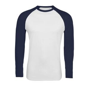 SOL'S 02942 - Funky Lsl Men's Two Colour T Shirt With Long Raglan Sleeves White / Navy