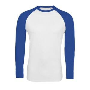 SOL'S 02942 - Funky Lsl Men's Two Colour T Shirt With Long Raglan Sleeves White / Royal Blue