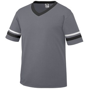 Augusta Sportswear 361 - Youth Sleeve Stripe Jersey Graphite/Black/White