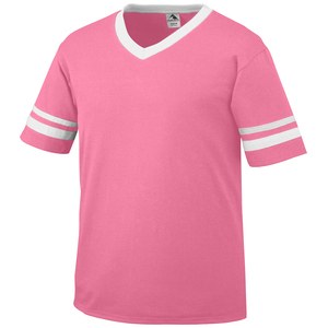 Augusta Sportswear 361 - Youth Sleeve Stripe Jersey Rosa / blanco