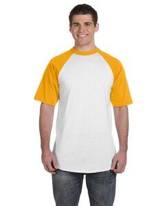 Augusta Sportswear 423 - Remera jersey de béisbol de manga corta White/Gold