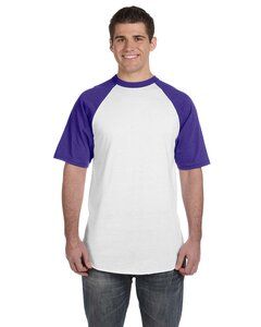 Augusta Sportswear 423 - Remera jersey de béisbol de manga corta White/Purple