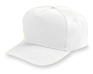 Augusta Sportswear 6202 - Gorra de sarga de algodón de cinco paneles  Blanco