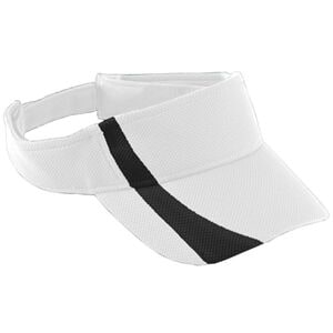 Augusta Sportswear 6261 - Youth Adjustable Wicking Mesh Two Color Visor Blanco / Negro