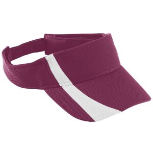 Augusta Sportswear 6261 - Youth Adjustable Wicking Mesh Two Color Visor Maroon/White