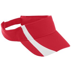 Augusta Sportswear 6261 - Youth Adjustable Wicking Mesh Two Color Visor Red/White