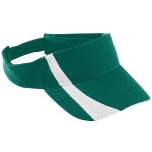 Augusta Sportswear 6261 - Youth Adjustable Wicking Mesh Two Color Visor Dark Green/White