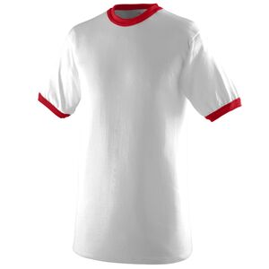 Augusta Sportswear 711 - Youth Ringer T Shirt Blanco / Rojo