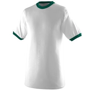 Augusta Sportswear 711 - Youth Ringer T Shirt White/Dark Green