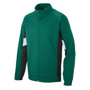 Augusta Sportswear 7723 - Youth Tour De Force Jacket Dark Green/ Black/ White