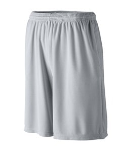 Augusta Sportswear 803 - Longer Length Wicking Short W/ Pockets Silver Grey