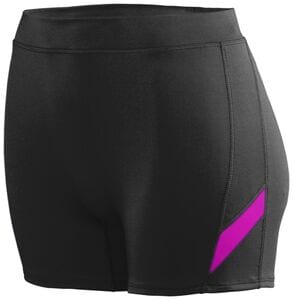 Augusta Sportswear 1335 - Ladies Stride Short Black/ Power Pink