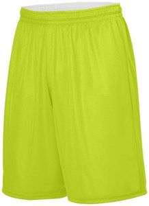 Augusta Sportswear 1407 - Youth Reversible Wicking Short Lime/White