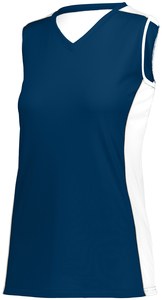 Augusta Sportswear 1677 - Girls Paragon Jersey Navy/ White/ Silver Grey