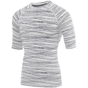 Augusta Sportswear 2607 - Youth Hyperform Compression Half Sleeve Shirt White/Graphite Print