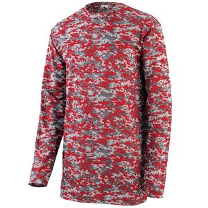 Augusta Sportswear 2788 - Digi Camo Wicking Long Sleeve T Shirt Red Digi