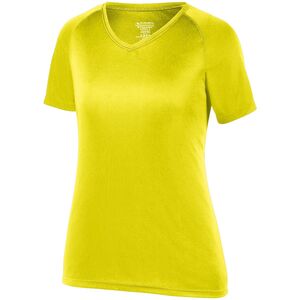 Augusta Sportswear 2792 - Remera Attain con mangas Raglán con propiedades que absorben la humedad de mujer  Safety Yellow