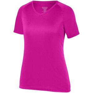 Augusta Sportswear 2792 - Remera Attain con mangas Raglán con propiedades que absorben la humedad de mujer  Power Pink