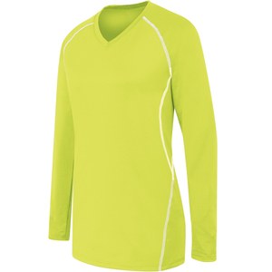 HighFive 342162 - Ladies Long Sleeve Solid Jersey Lime/White