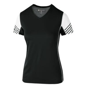 Holloway 222744 - Ladies Arc Shirt Short Sleeve Negro / Blanco