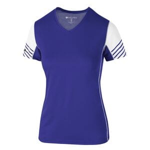 Holloway 222744 - Ladies Arc Shirt Short Sleeve Purple/White