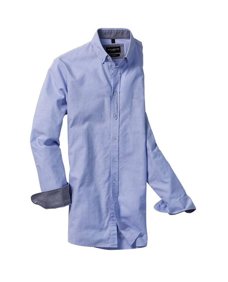 Russell Collection RU920M - MEN'S LONG SLEEVE TAILORED WASHED OXFORD SHIRT