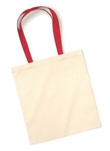 Westford mill W101C - Shopping bag with contrasting handles Natural/Classic Red