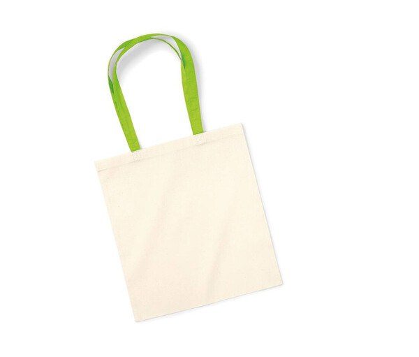 Westford mill W101C - Stylish Cotton Shopping Bag with Colorful Handles