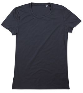 Stedman STE8100 - Camiseta do pescoço redondor de SS Sports Sports Sports-T Blue Midnight