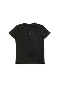 Stedman STE9430 - Rundhals-T-Shirt mit Knöpfen für Herren Shawn  Black Opal