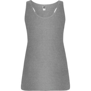 Roly CA6535 - BRENDA Slim-fit tank top with ribbed armholes and loose and rolled ribbed collar Heather Grey