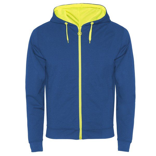 Roly SU1105 - FUJI Sweat jacket in non-brushed fleece with details in fluor colour