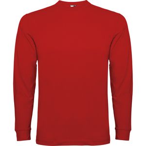 Roly CA1204 - POINTER  Long-sleeve t-shirt in tubular fabric with 4-layer crew neck and 1x1 ribbed cuffs Red