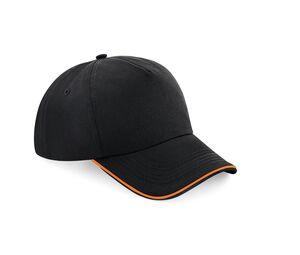 Beechfield BF025C - Authentic Cap visor passpoilée Black / Orange