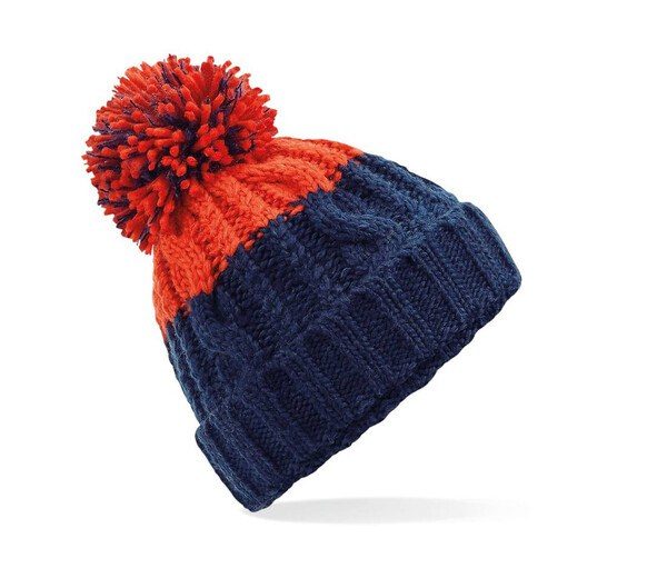 Beechfield BF437 - Gorro Bicolor de Malla con Banda de Oveja