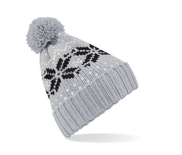 Beechfield BF456 - Chic Winter Blossom Knit Beanie with Pom Pom