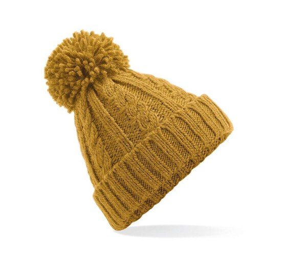 Beechfield BF480 - Cozy Pom-Pom Wool Blend Beanie with Suprafleece