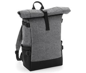 Bagbase BG858 - Colorful Backpack With Roll Up Flap Grey Marl/Black